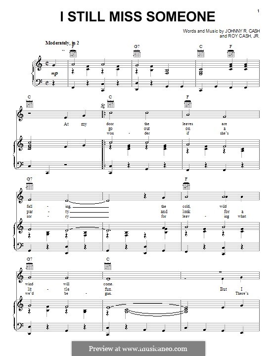 I Still Miss Someone by J. Cash, R. Cash Jr. - sheet music on MusicaNeo