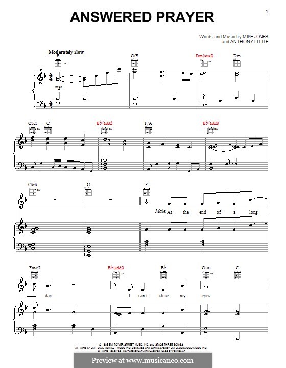 Answered Prayer By A. Little - Sheet Music On Musicaneo