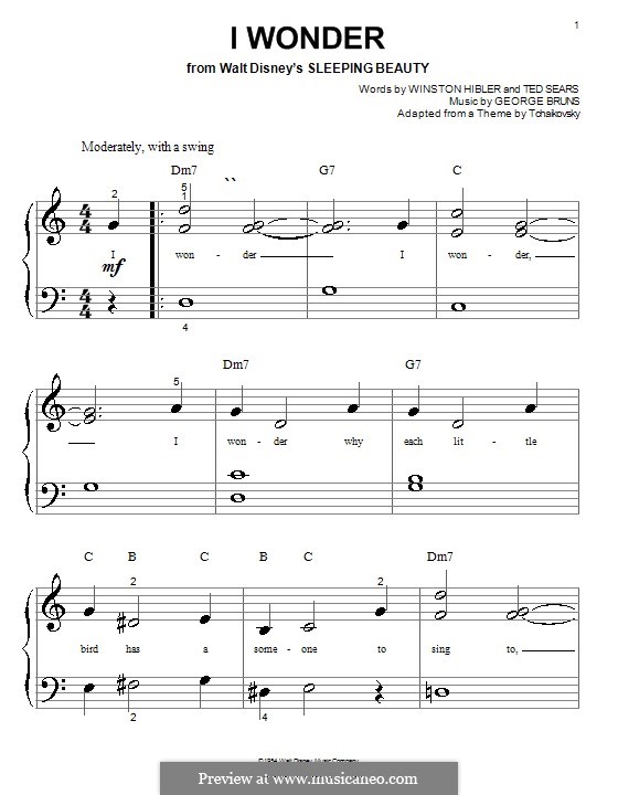 I Wonder (from Sleeping Beauty) by G. Bruns - sheet music on MusicaNeo