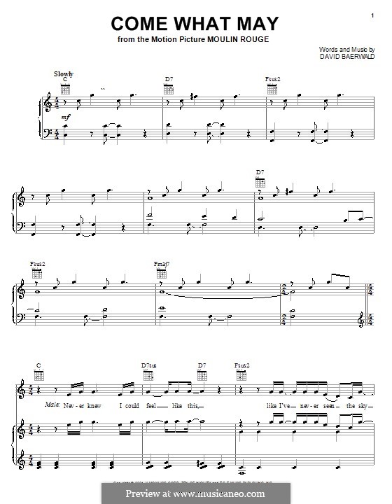 Come what may nicole kidman. Come what May Ноты. Мулен Руж клавир. Мулен Руж Бьянка на укулеле. Come what May песня.