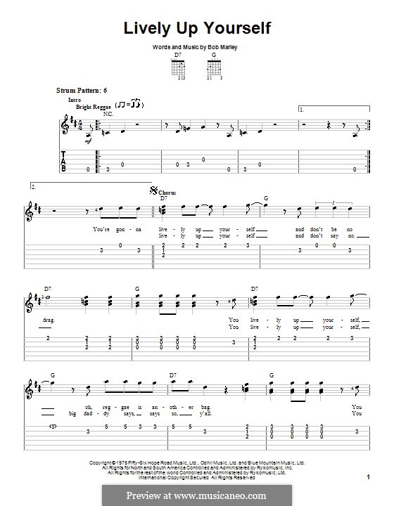 Lively Up Yourself By B Marley Sheet Music On Musicaneo