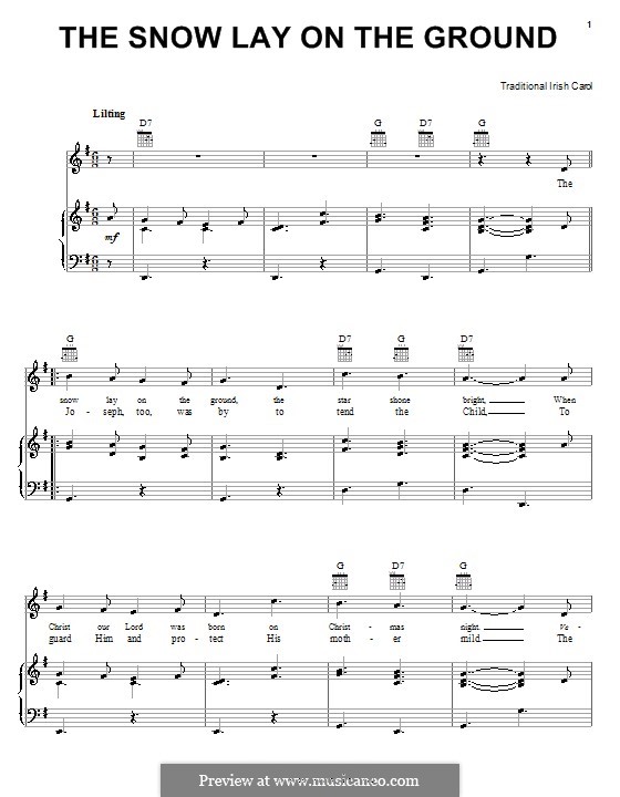 The Snow Lay on the Ground by folklore - sheet music on MusicaNeo