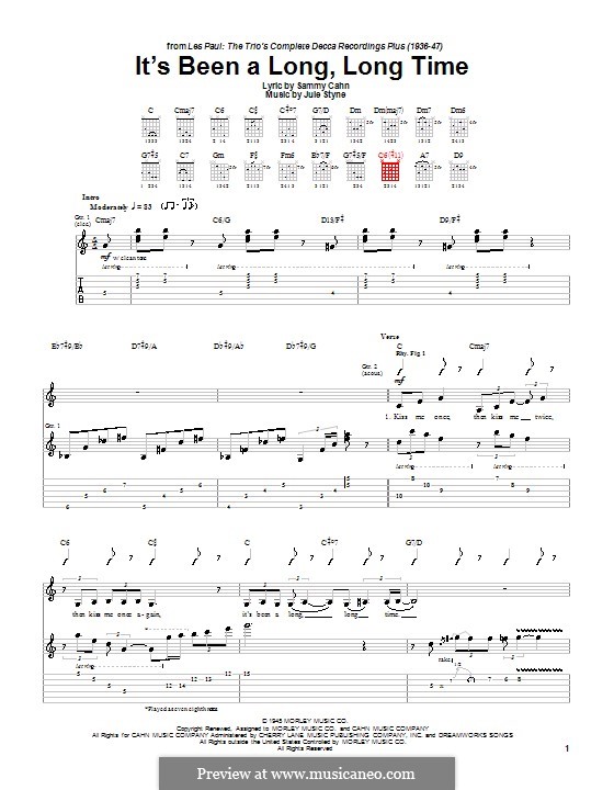 It's Been a Long, Time by J. Styne - sheet music on MusicaNeo