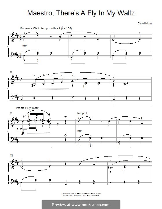 Maestro, there's a Fly in My Waltz by C. Klose - sheet music on MusicaNeo