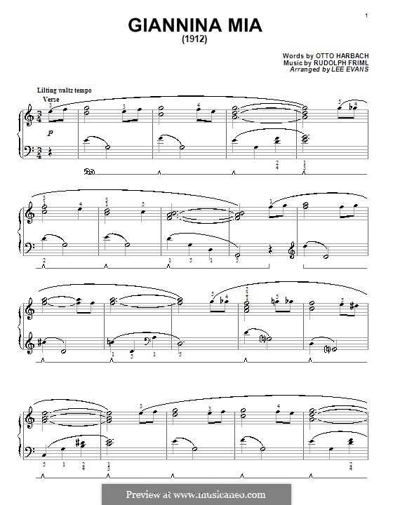 Giannina Mia by R. Friml - sheet music on MusicaNeo