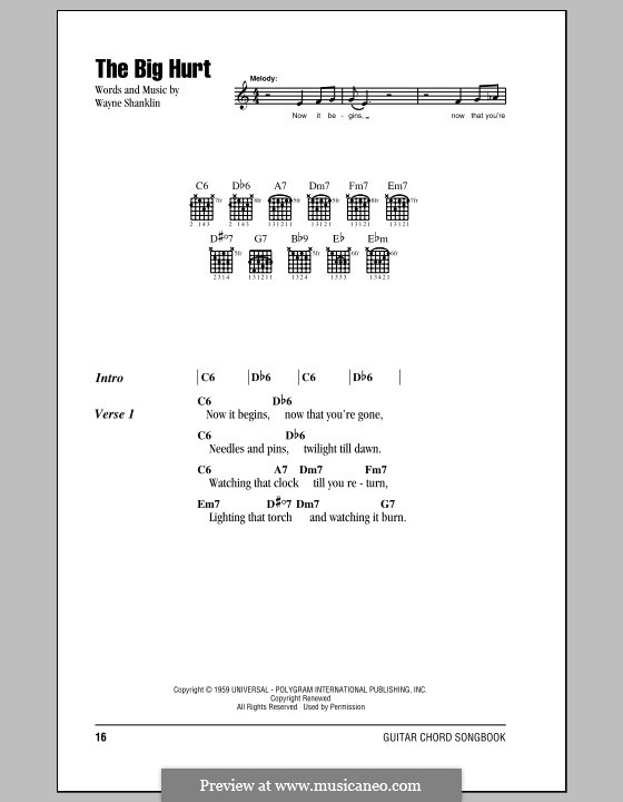 The Big Hurt von W. Shanklin - Noten auf MusicaNeo