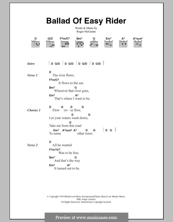 Ballad of Easy Rider (The Byrds) von J.R. McGuinn - Noten auf MusicaNeo