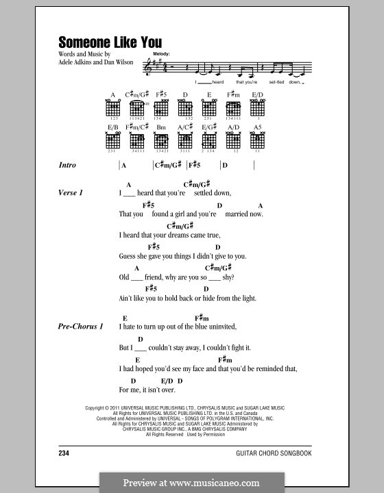 Someone Like You von Adele, D. Wilson - Noten auf MusicaNeo