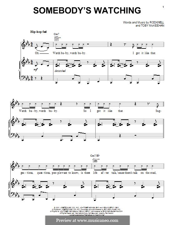 Somebody s watching me. Somebody watching me Rockwell Ноты для фортепиано. Rockwell Ноты. Somebody's watching me Ноты. Роквелл фортепиано.