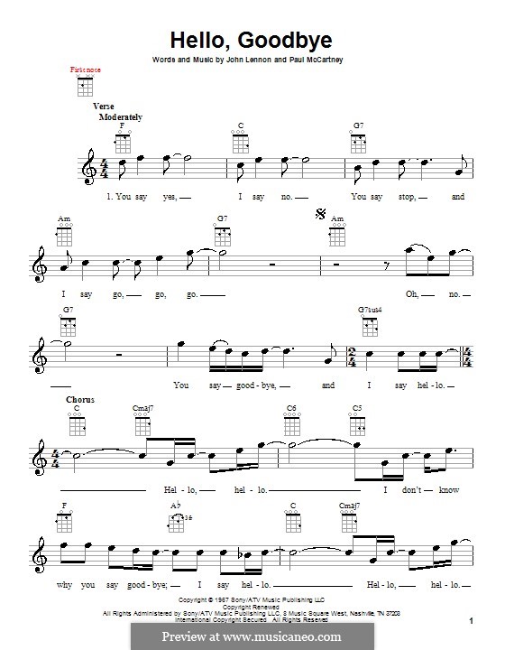 Hello goodbye перевод. Hello, Goodbye. Hello Goodbye John Lennon. Hello Goodbye the Beatles Ноты для фортепиано. Леннон hello Goodbye Clop.