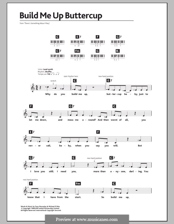 build me up buttercup guitar chords