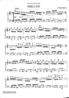 Prelude And Fugue In B Flat Minor For Piano (2) Von H. Bakker Auf MusicaNeo