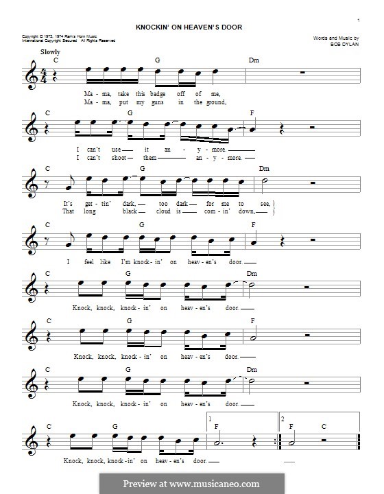 Knockin on heaven s door текст. Bob Dylan Knockin' on Heaven's Door аккорды. Knocking on Heaven's Door аккорды. Knock Knock knocking on Heaven's Door аккорды. Dylan Bob - Knockin on Heavens Door бой.