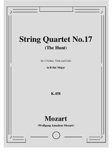 Streichquartett Nr.17 In B-Dur 'Jagdquartett' , K.458 Von W.A. Mozart ...