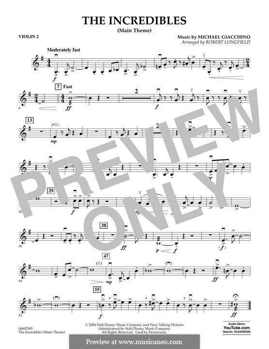 the incredibles for brass quintet sheet music