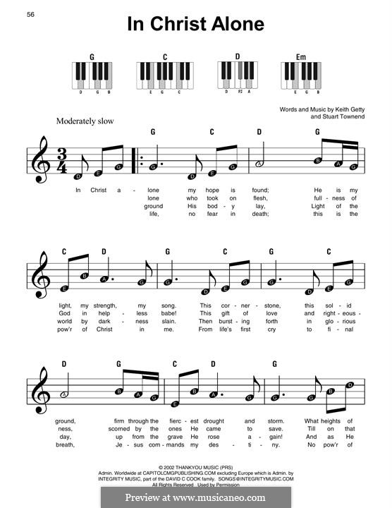 in christ alone piano chords newsboys