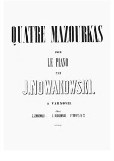 Quatre Mazurkas Von J. Nowakowski - Gratis-Download Von MusicaNeo