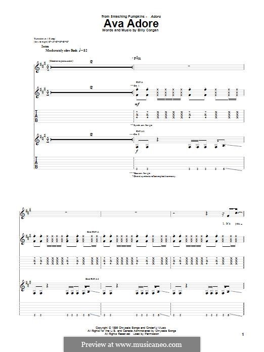 Ava Adore The Smashing Pumpkins Von B Corgan Noten Auf Musicaneo