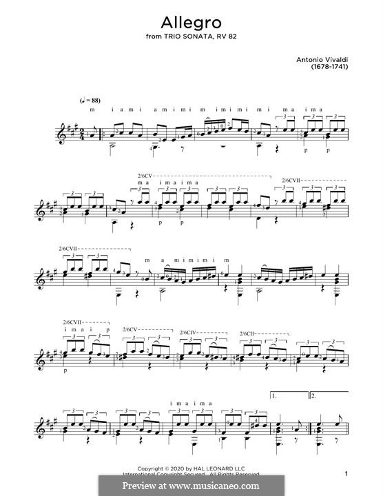 Violin Concerto No.1 In E Major 'La Primavera' (Printable Scores), RV ...