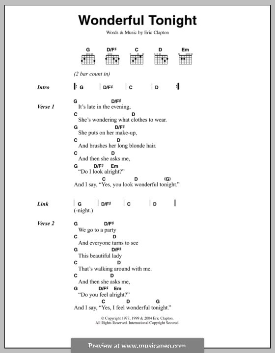 Super Partituras - Wonderful Tonight v.5 (Eric Clapton), com cifra