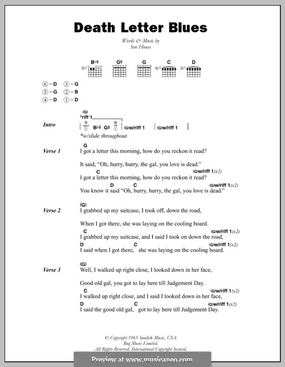 death-letter-blues-por-son-house-partituras-on-m-sicaneo