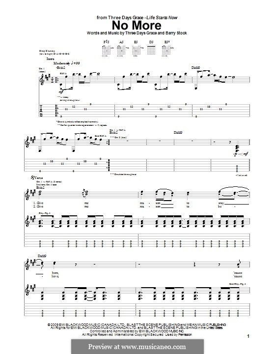 Перевод песен three days. Табы для гитары three Days Grace. Three Days Grace табулатура. Three Days Grace Ноты. Three Days аккорды.