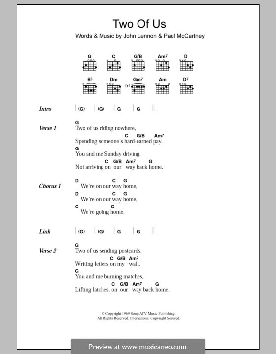 Two of Us - The Beatles  Letra e tradução de música. Inglês fácil