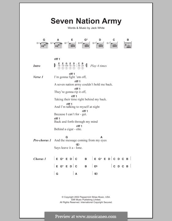 Vocal-instrumental version (Seven Nation Army (The White Stripes)) por J.  White em músicaNeo