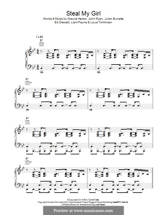 Steal My Girl Sheet Music, One Direction