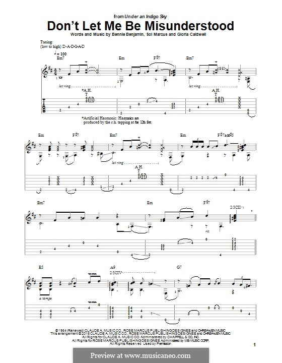 Don t let me be misunderstood песня. Don't Let me be misunderstood. Don't Let me be misunderstood Nina Simone, Horace Ott. Lets i know Ноты.