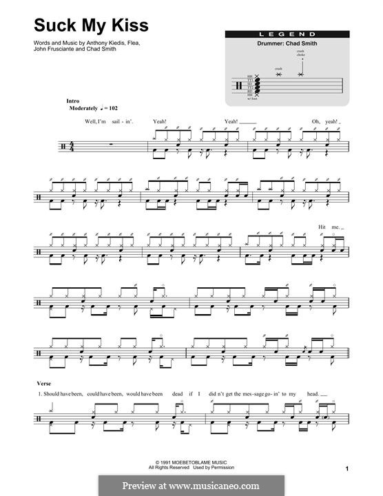 Kiss my перевод на русский. Red hot Chili Peppers барабанные Ноты. Suck my Kiss Ноты для барабанов. Suck my Kiss Red hot Chili Peppers. Red hot Chili Peppers Otherside Drum Notes.