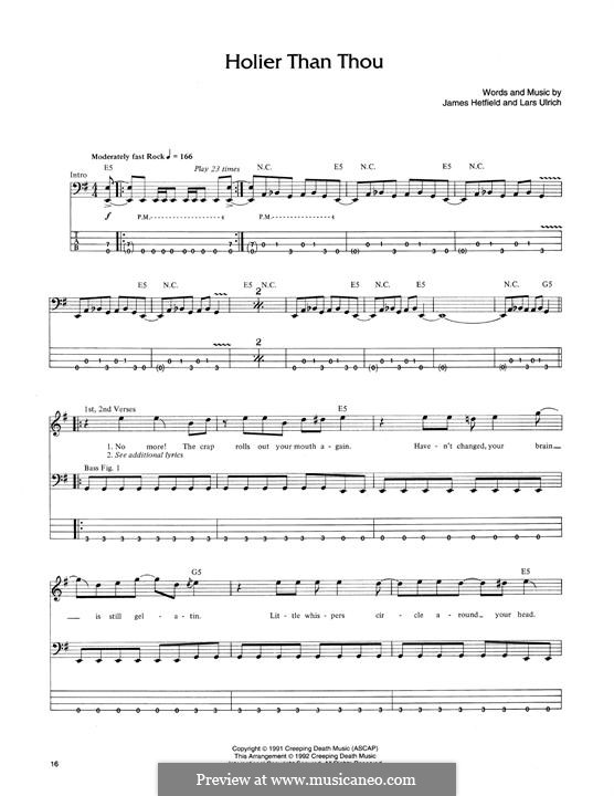 Holier than thou. Metallica Holier than Thou. Holier than Thou перевод. Metallica Bass Tabs book.