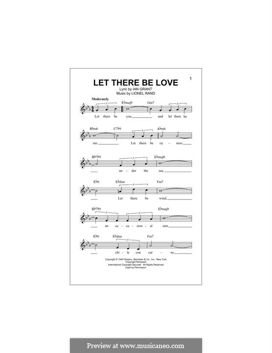 Let There Be Love Nat King Cole Por L Rand Partituras On Músicaneo 9995