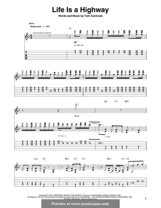 Песня life is a highway. Tom Cochrane Life is a Highway. Key to the Highway Ноты. Life is a Highway аккорды. Come and get your Love табулатура гитара.