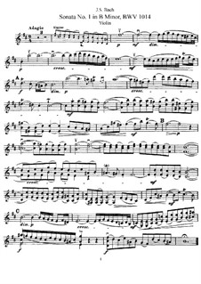 Sonata For Violin And Harpsichord No.1 In B Minor, BWV 1014 Por J.S ...