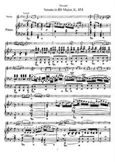 Sonata For Violin And Piano No.32 In B Flat Major, K.454 Por W.A ...