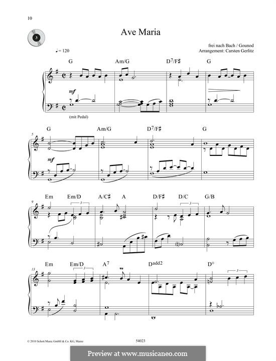 Ave Maria Printable Sheet Music Por J S Bach C Gounod Em Músicaneo