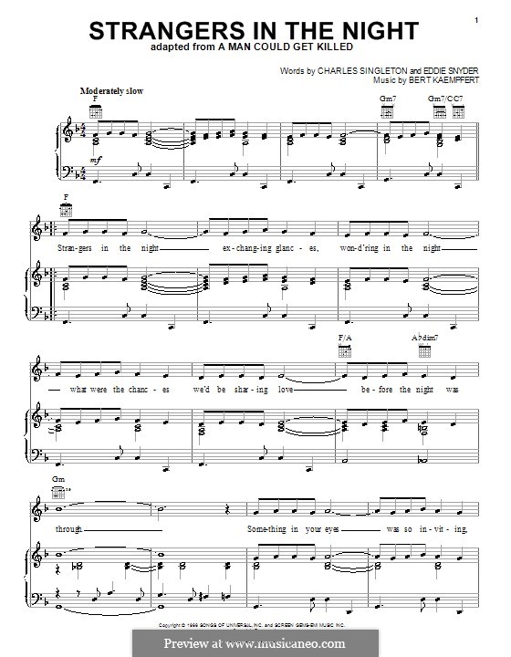 ☆ Frank Sinatra-Strangers In The Night Sheet Music pdf, - Free