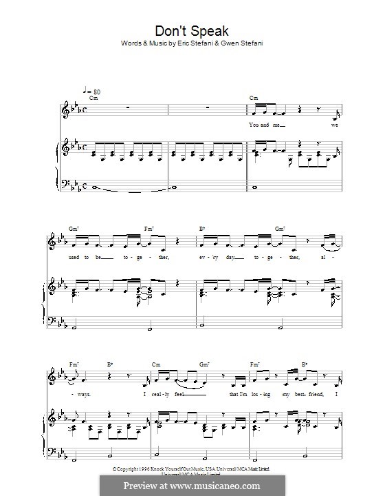 Don t speak i know. Don't speak Ноты для фортепиано. Don't speak пианино Ноты. Don't speak no doubt Ноты. Don't speak Ноты для барабанов.