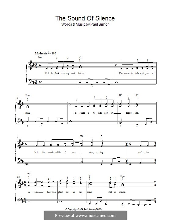 The sound of silence. Саунд оф Сайленс Ноты пианино. Sound of Silence пианино. Sound of Silence Ноты для фортепиано. Sound of Silence текст.
