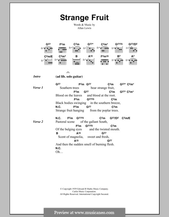 Music перевод. Strange Fruit Ноты. Strange Fruit песня. Strange Fruits перевод. Странные фрукты песня.