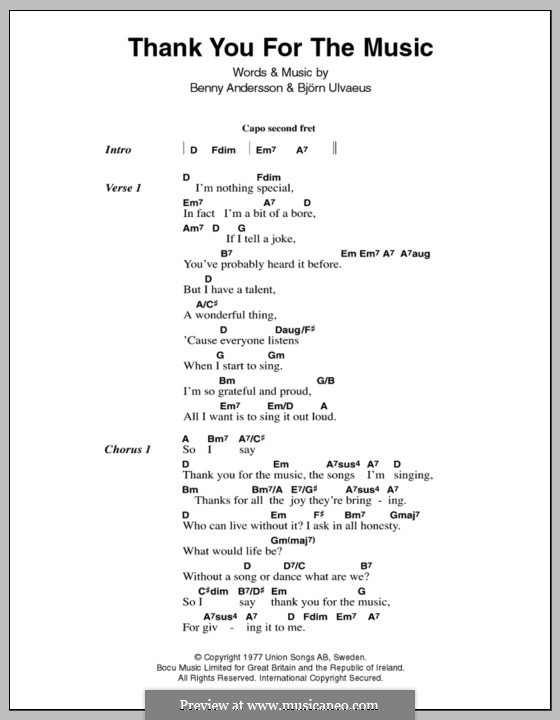 Абба перевод песен на русский. ABBA аккорды. Песня thank you for the Music текст. ABBA thank you текст. ABBA текст.