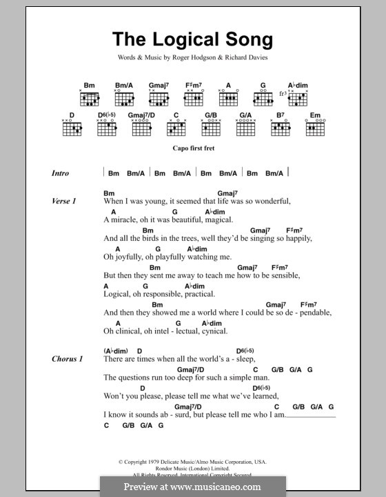 Текст песни болото. The logical Song. Supertramp the logical Song. Supertramp - the logical Song (1978). The logical Song Supertramp Ноты.