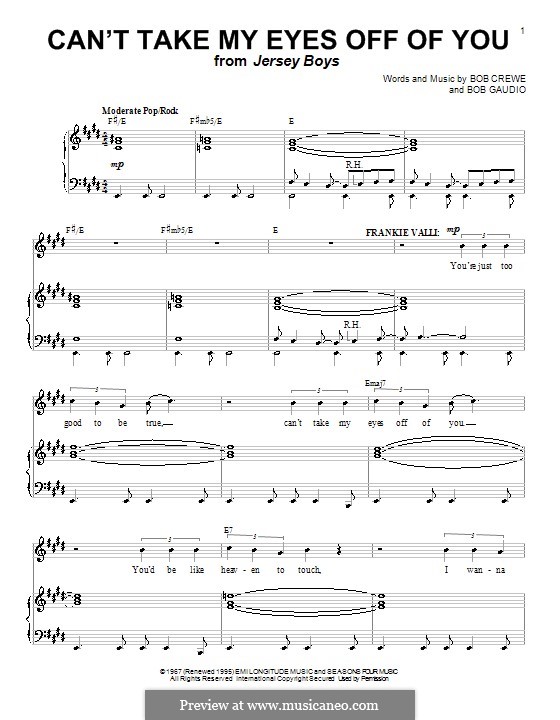 Take my eyes. Can’t take my Eyes off you Фрэнки Валли. Can't take my Eyes off you Ноты. Can't take my Eyes of you Ноты. Can t take my Eyes off you пианино.