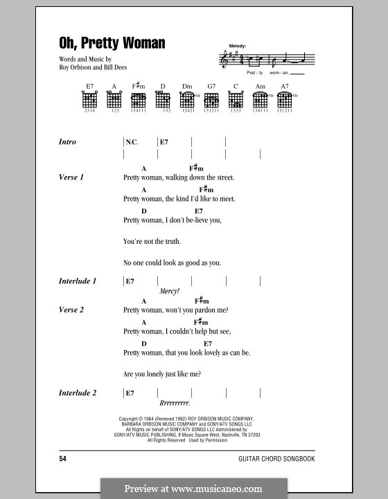 Перевод песни woman. Pretty woman табы. Аккорды Претти Вумен. Претти Вумен текст. Pretty woman аккорды.