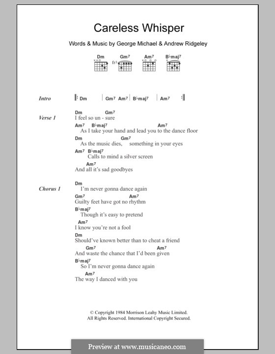 George michael whisper перевод. Careless Whisper George Michael табы для гитары. George Michael Careless Whisper аккорды. Careless Whisper текст.