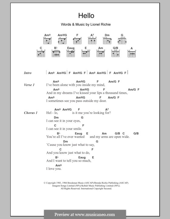 Перевод песни hello richie. Richie hello Chords. Хелло аккорды. Hello табы. Hello Лайонел Ричи аккорды.