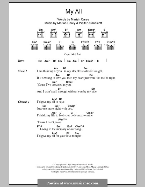 Перевод песни without me. My all Mariah Carey аккорды. My all Mariah Carey Ноты. Мэрайя Кэри my all текст. "My all" Мэрайи Кэри Акорды.