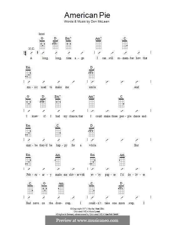 American Pie Chord Chart