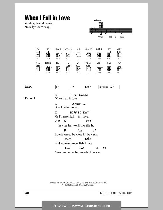 Love укулеле. When i Fall in Love Ноты. When i Fall in Love текст. Lets Fall in Love Ноты. Accidentally in Love аккорды укулеле.